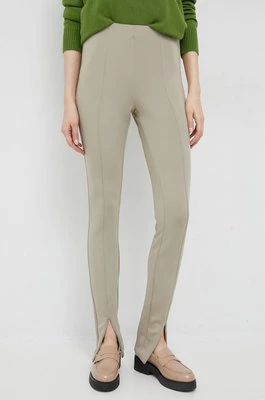 Calvin Klein spodnie damskie kolor beżowy