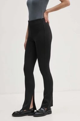 Calvin Klein spodnie damskie kolor czarny dzwony high waist K20K207171