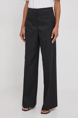 Calvin Klein spodnie damskie kolor czarny proste high waist