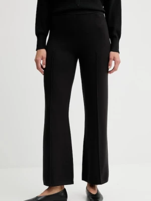 Calvin Klein spodnie damskie kolor czarny proste high waist LV044D368G