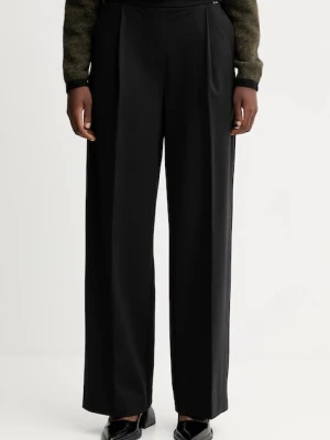 Calvin Klein spodnie damskie kolor czarny szerokie high waist LV044D663G