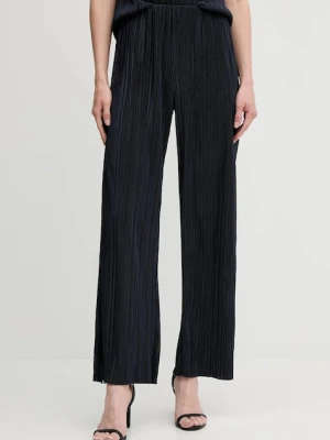 Calvin Klein spodnie damskie kolor granatowy proste high waist LV044A200G