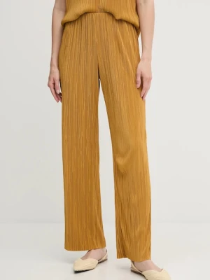 Calvin Klein spodnie damskie kolor żółty proste high waist LV044A200G