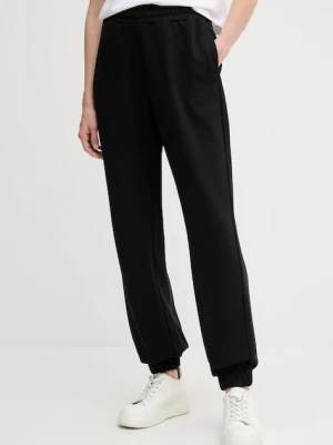 Calvin Klein spodnie dresowe bawełniane damskie kolor czarny gładkie LV044C904G