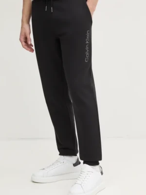Calvin Klein spodnie dresowe bawełniane kolor czarny z aplikacją K10K114254