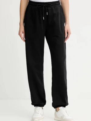 Calvin Klein spodnie dresowe damskie kolor czarny z aplikacją LV044D205G