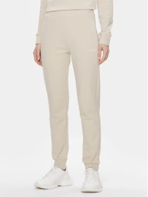 Calvin Klein Spodnie dresowe Micro Logo Essential K20K204424 Beżowy Slim Fit