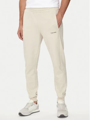 Calvin Klein Spodnie dresowe Micro Logo K10K109940 Beżowy Regular Fit