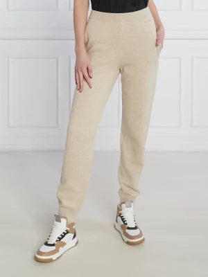 Calvin Klein Spodnie dzianinowe | Regular Fit | z dodatkiem kaszmiru