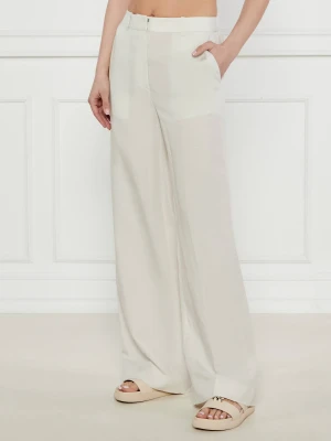 Calvin Klein Spodnie | flare fit | z dodatkiem lnu