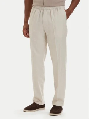 Calvin Klein Spodnie materiałowe LV04LF619G Beżowy jasny Straight Fit