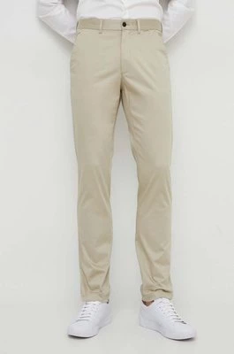 Calvin Klein spodnie męskie kolor beżowy w fasonie chinos