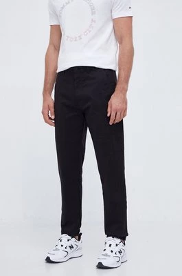 Calvin Klein spodnie męskie kolor czarny proste