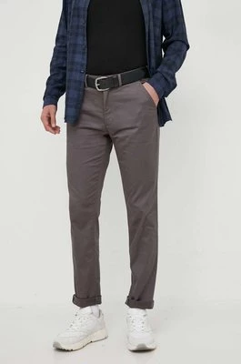 Calvin Klein spodnie męskie kolor szary w fasonie chinos