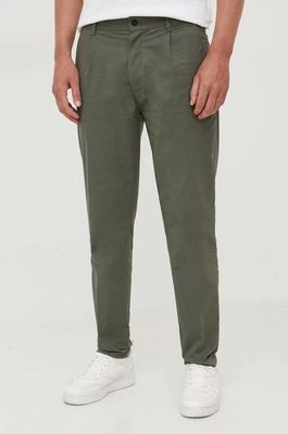 Calvin Klein spodnie męskie kolor zielony proste