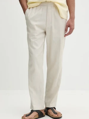 Calvin Klein spodnie straight męskie z lnem