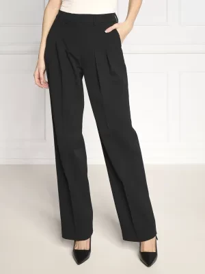 Calvin Klein Spodnie TWILL PLEATED | Straight fit | z dodatkiem wełny