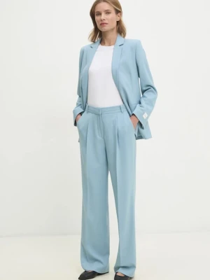 Calvin Klein spodnie z domieszką wełny niebieski
