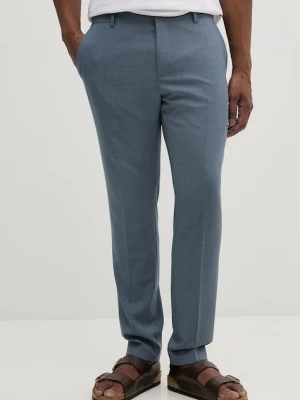 Calvin Klein spodnie z domieszką wełny męskie kolor niebieski w fasonie chinos K10K113949