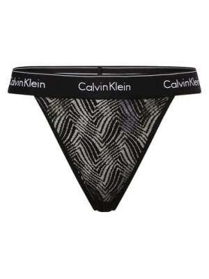 Calvin Klein Stringi Kobiety Sztuczne włókno czarny jednolity,