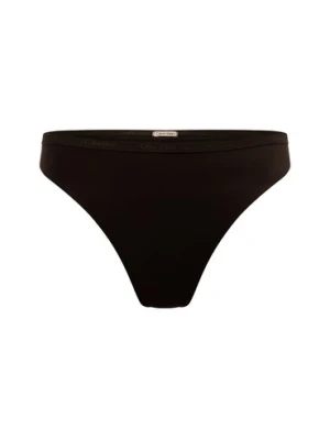 Calvin Klein Stringi Kobiety Sztuczne włókno czarny jednolity,