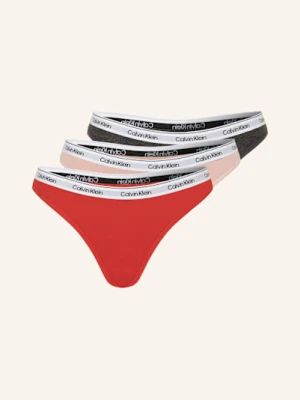Calvin Klein Stringi Modern Logo, 3 Szt. rot