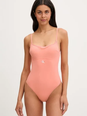 Calvin Klein strój kąpielowy jednoczęściowy damski pomarańczowy