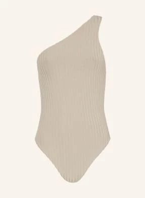 Calvin Klein Strój Kąpielowy Na Jedno Ramię Archive Rib beige