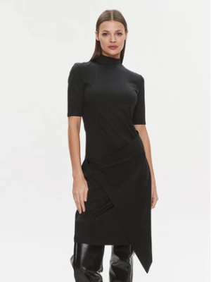 Calvin Klein Sukienka codzienna Stretch Jersey Asymmetric Dress K20K206498 Czarny Slim Fit