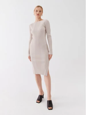Calvin Klein Sukienka dzianinowa Iconic K20K205753 Szary Slim Fit