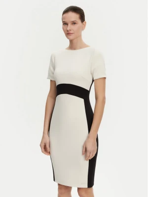 Calvin Klein Sukienka koktajlowa K20K208161 Écru Slim Fit Kremowy