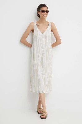 Calvin Klein sukienka kolor beżowy midi prosta K20K206685
