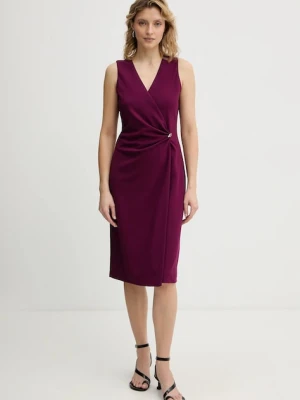 Calvin Klein sukienka kolor bordowy mini prosta LV044E047G