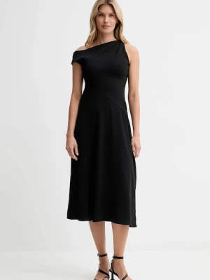 Calvin Klein sukienka kolor czarny maxi rozkloszowana LV044D045G