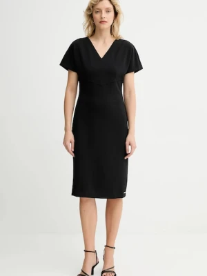 Calvin Klein sukienka kolor czarny midi prosta LV044D064G