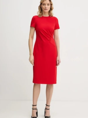 Calvin Klein sukienka kolor czerwony mini dopasowana LV044E048G