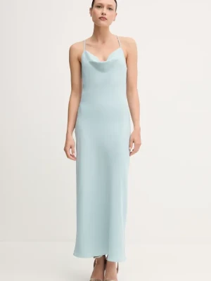 Calvin Klein sukienka kolor turkusowy maxi prosta LV044B053G