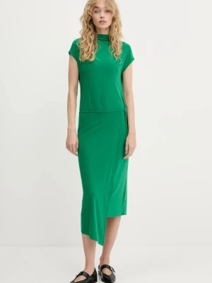 Calvin Klein sukienka kolor zielony midi dopasowana LV044C237G