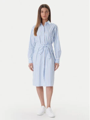 Calvin Klein Sukienka koszulowa Yarndye LV044F032G Niebieski Regular Fit