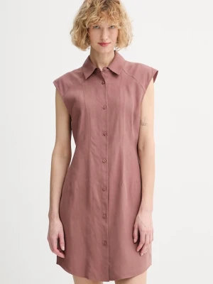 Calvin Klein sukienka letnia z dodatkiem lnu