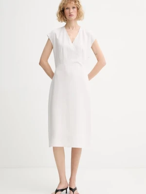 Calvin Klein sukienka letnia z dodatkiem lnu