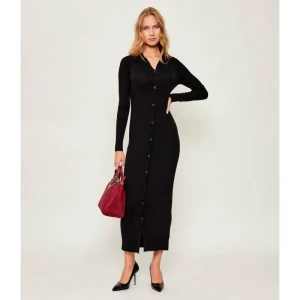 Calvin Klein Sukienka TENCEL RIB | z dodatkiem wełny