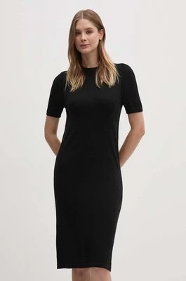 Calvin Klein sukienka wełniana kolor czarny mini prosta K20K207221