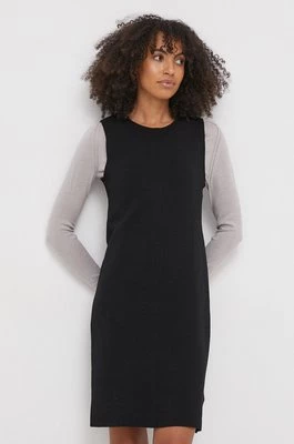 Calvin Klein sukienka z domieszką wełny kolor czarny mini prosta