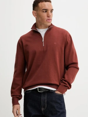 Calvin Klein sweter bawełniany kolor pomarańczowy lekki LV040BM343