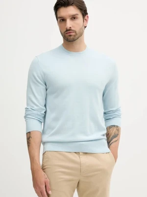 Calvin Klein sweter bawełniany męski kolor niebieski lekki LV040BM343