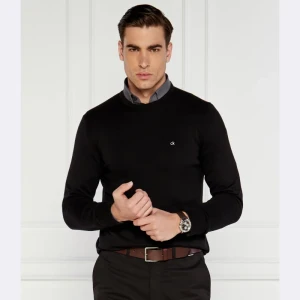 Calvin Klein Sweter | Classic fit | z dodatkiem jedwabiu