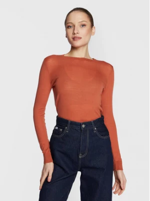 Calvin Klein Sweter Extra Fine K20K204139 Pomarańczowy Slim Fit