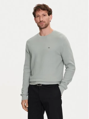Calvin Klein Sweter K10K113031 Zielony Regular Fit