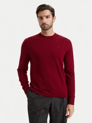 Calvin Klein Sweter LV04LB305G Czerwony ciemny Regular Fit